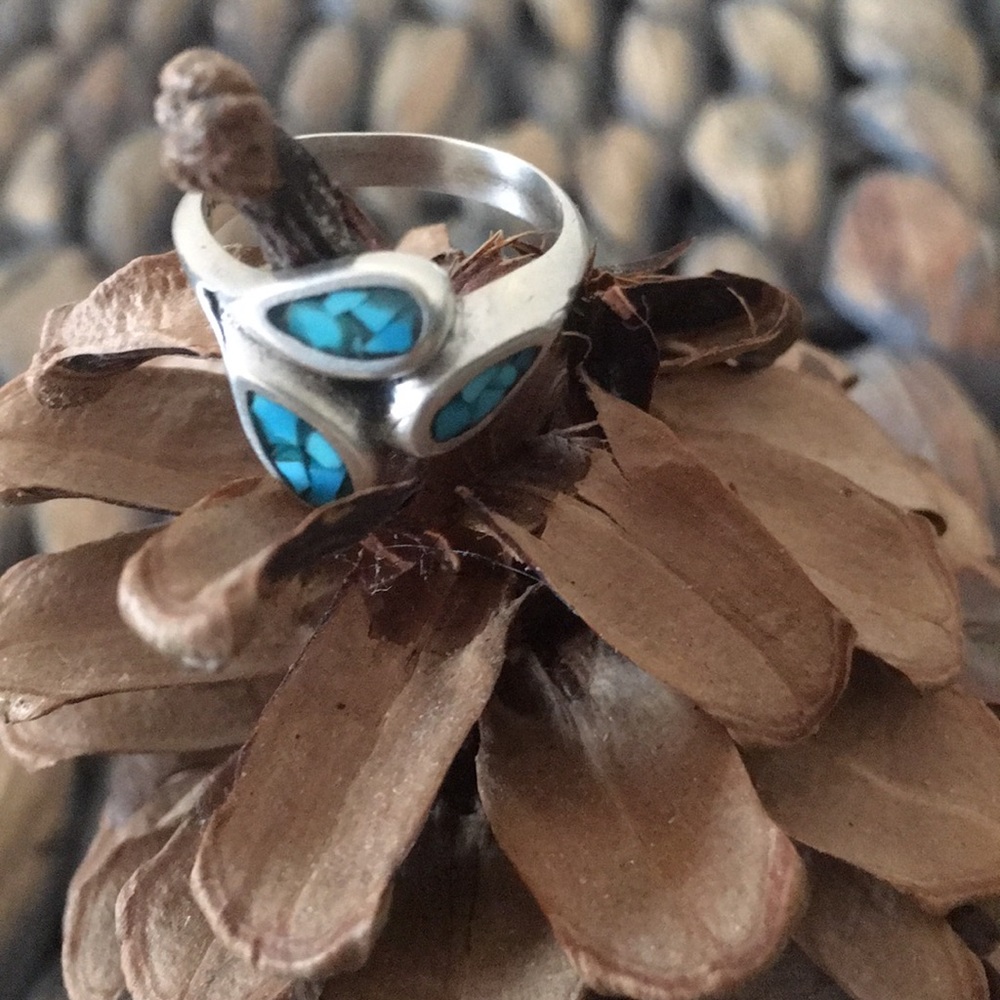 Vintage Sterling Native American pinky ring